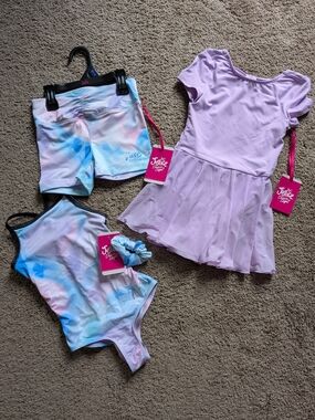 Justice Dance Lavender & Pastel Tie-Dye Girls' Dancewear Set